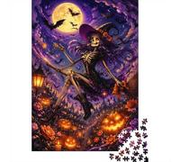 Squelette Citrouille Lune 1000pcs Mini Puzzle pour Famille Difficile | 52x38cm Carton Décor Salon Structure Durable Cadeau Anniversaire Soulagement Anxiété