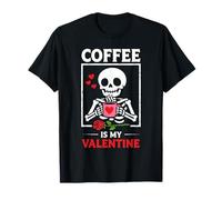 Squelette Coffee is My Valentine Funny Valentines Day Women T-Shirt