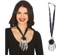 Squelette Collier Décoration Halloween Accessoire Costume Bijoux Effrayant Rose, Couleur : Noir