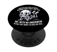 Squelette Comment Dormir la Nuit en sachant Que Les Gens n'aiment Pas PopSockets PopGrip Adhésif