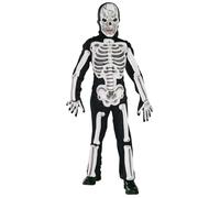 Squelette Costume de Luxe + Masque 3D Déguisement Halloween Garçons Enfants