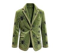 Squelette Costume Homme Imprimé Floral Blazer Coupe Cintrée Revers Cranté Simple Boutonnage Élégante Respirante Tête de Mort Halloween Nuit Loisirs Fêtes Gothique Spectacle Déguisement Avec Poches
