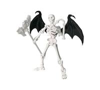 Squelette d'action figure mobile, articulations posables, 13 cm, collectionnable de collection avec 4 accessoires, 2 formes de main, ailes démoniaques noires, pour les passionnés de photographie d'Hal