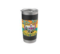 Squelette d'ambiance de plage Couleurs tropicales Paradis Gobelet isotherme en acier inoxydable double paroi
