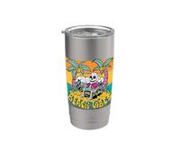 Squelette d'ambiance de plage Couleurs tropicales Paradis Gobelet isotherme en acier inoxydable double paroi
