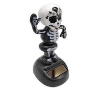 Squelette Dansant Solaire - 4,33x2,76x1,97 Pouces Nodder Noir Et Blanc, Ornement Effrayant Respectueux De L'environnement | Figurine Fantôme Oscillante Intéressante Pour Consoles De Voiture,