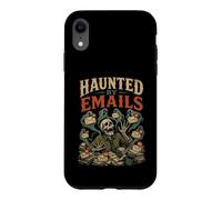 Squelette de Bureau d'halloween hanté par e-mails Halloween Coque pour iPhone XR