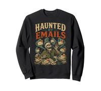 Squelette de Bureau d'halloween hanté par e-mails Halloween Sweatshirt