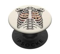Squelette de Cage nervurée Citrouille Halloween X-Ray Anatomie infirmière PopSockets PopGrip Adhésif