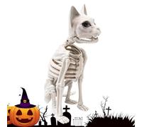 Squelette De Chat - Modèle De Squelette De Chat Accroupi | Des Os D'animaux Effrayants Réalistes | Ornements Des Os D'Halloween Pour Le Jardin De Pelouse De Table De Jardin À La Maison Affichage De Ja