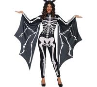Squelette de chauve-souris Costume d'Halloween Élégant Extravagant Mystique Design créatif Thème animal Tenue impressionnante Style luxueux, Taille : 42 - 44 (L) Couleur : Noir