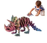 Squelette de dinosaure articulé imprimé en 3D - Décoration de bureau flexible et positionnable Ornement de bureau Fidget pour et adultes, figurine de dinosaure de collection