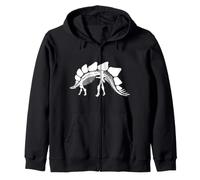 Squelette de fossile de Dinosaure stégosaure (Logo Blanc) Sweat à Capuche