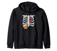 Squelette de Grossesse Burger Xray Halloween Soon to Be Dad Sweat à Capuche