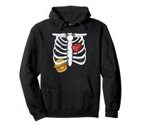 Squelette de Grossesse Burger Xray Halloween Soon to Be Dad Sweat à Capuche