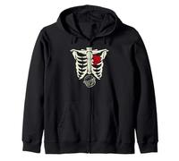 Squelette de Grossesse Burger Xray Halloween Soon to Be Dad Sweat à Capuche