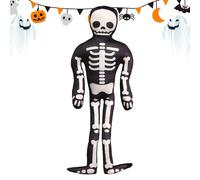 Squelette de Luxe pour Halloween - Décoration de tête de Mort Festive avec Coussin Huggable | Tissu Doux Ornement saisonnier Effrayant, Oreiller câlin avec Un Motif