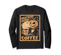 Squelette de Noël amusant de l'étrange café de monsieur Jack Manche Longue