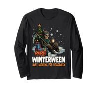 Squelette de Noël pour l'hiver, Juste en Attendant Halloween Manche Longue