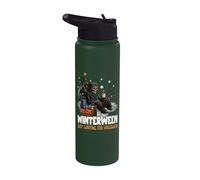 Squelette de Noël pour l'hiver, juste en attendant Halloween Stainless Steel Insulated Water Bottle