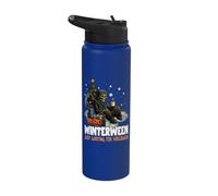Squelette de Noël pour l'hiver, juste en attendant Halloween Stainless Steel Insulated Water Bottle