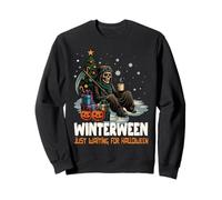 Squelette de Noël pour l'hiver, Juste en Attendant Halloween Sweatshirt