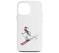 Squelette de Noël, Ski, Skieur, Montagne, Hiver, Original Coque pour iPhone 13 Pro Max