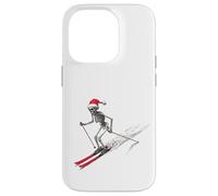 Squelette de Noël, Ski, Skieur, Montagne, Hiver, Original Coque pour iPhone 14 Pro