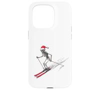 Squelette de Noël, Ski, Skieur, Montagne, Hiver, Original Coque pour iPhone 15 Pro