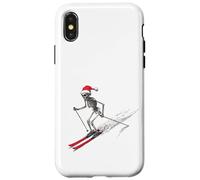 Squelette de Noël, Ski, Skieur, Montagne, Hiver, Original Coque pour iPhone X/XS