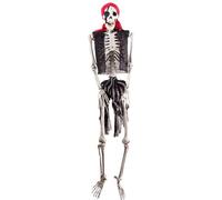 Squelette de Pirate Pirate posable Halloween Squelette VIME Ville Faille A réglable Décorations d'halloween effrayantes pour décoration de Jardin en Plein air.
