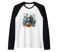 Squelette de plongée Plongeur Plongeur Halloween Vie océanique Manche Raglan