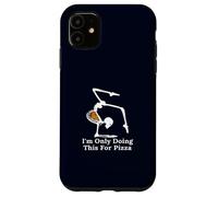 Squelette de Pose de Yoga Amusant I'm Only Doing This for Pizza Coque pour iPhone 11