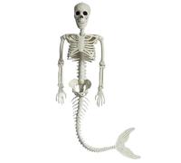 Squelette de sirène, squelette d'Halloween, squelette de sirène d'Halloween de 39 pouces, squelette d'Halloween squelette avec des articulations mobiles posables et une queue douce pour le décor de d