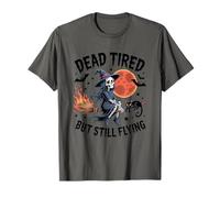 Squelette de sorcière Dead Tired But Still Flying T-Shirt
