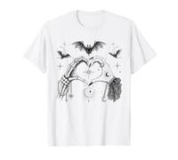 Squelette de sorcière Mains cœur Gothique Halloween céleste T-Shirt Graphique avec Valeur