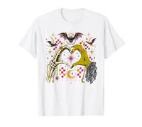Squelette de sorcière Mains cœur Gothique Halloween céleste T-Shirt Graphique avec Valeur