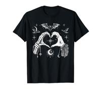 Squelette de sorcière Mains cœur Gothique Halloween céleste T-Shirt Graphique avec Valeur