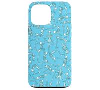 Squelette de Yoga méditant Yogi Zen Poses Bleu Coque pour iPhone 13 Pro Max