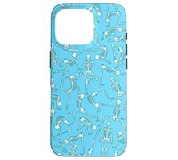 Squelette de Yoga méditant Yogi Zen Poses Bleu Coque pour iPhone 16 Pro