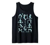 Squelette de Yoga méditant Yogi Zen Poses Bleu Débardeur
