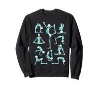 Squelette de Yoga méditant Yogi Zen Poses Bleu Sweatshirt