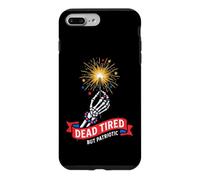 Squelette Dead Tired But Patriotic Funny 4th Spooky Coque pour iPhone 7 Plus/8 Plus