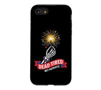 Squelette Dead Tired But Patriotic Funny 4th Spooky Coque pour iPhone SE (2020) / 7/8