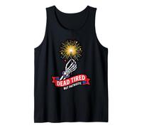 Squelette Dead Tired But Patriotic Funny 4th Spooky Débardeur