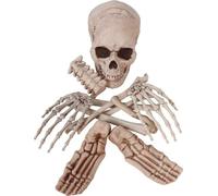 Squelette Décoration Halloween Epouvante Tête de mort Set d'os Fête, Couleur : Beige