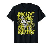 Squelette d'électricien Tireur de Fil Je Prends ma Retraite T-Shirt