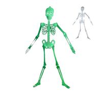 Squelette d'Halloween - 1,5 m - Crâne effrayant qui brille dans l'obscurité - Squelette entier - Décorations à suspendre - Pour fête, cour, jardin, mur - Maison effrayante extérieure - Cimetière