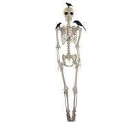 Squelette d'halloween Decor,Sculpture Gothique de Tête de Mort avec 3 Corbeaux,Skull Display Prop, Décoration d'Halloweens Bibelots Horreur pour Maison, Maison Hantée (46CM)