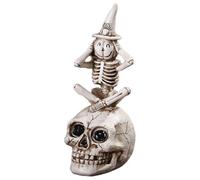 Squelette d'halloween, décoration de crâne réaliste de 7 Pouces avec Figurine supérieure, Accessoires d'halloween pour en Plein air en intérieur, n'écoutez Pas